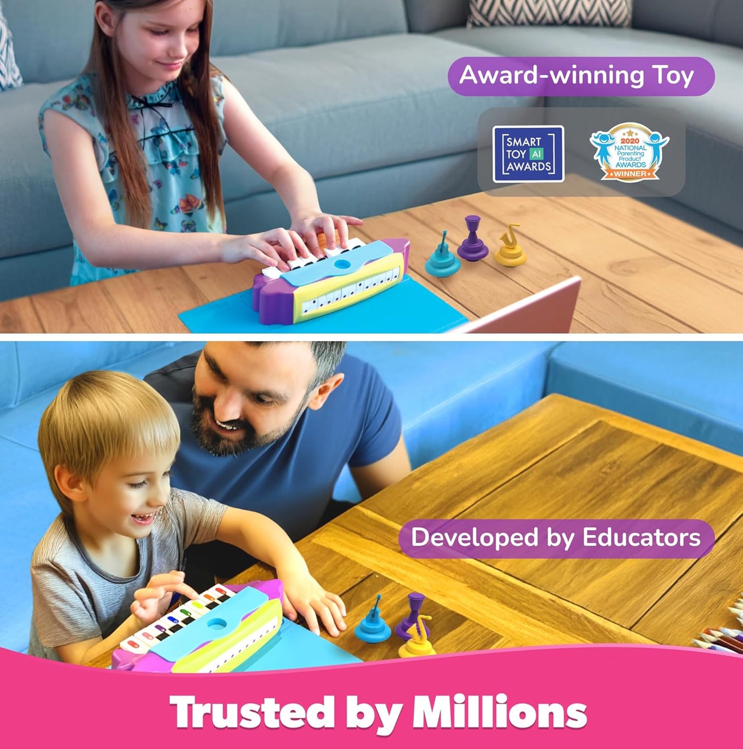 Plugo Tunes by PlayShifu (Kit+App): Interactive Piano Starter Kit for Ages 4-10 | Educational Musical Toys for Early Childhood | Perfect Music/Musical Gift for Boys & Girls (Works with tabs/mobiles)