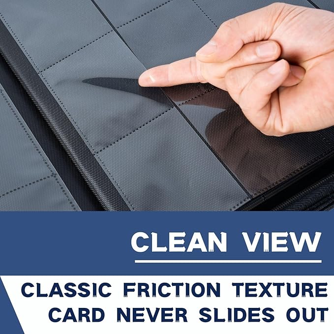 1000+ Pockets Trading Card Binder, 16-Pocket Card Ablum Compatible with MTG,Sports Cards & Other Standard Size Trading Cards (Blue)