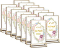 14 Pack Acrylic Sign Holder 4x6 Gold Frames, Wedding Table Number Holders Double Sided Vertical Clear Display Stand, Picture Holders for Tables, Menus, Flyers, Party and Office Decor