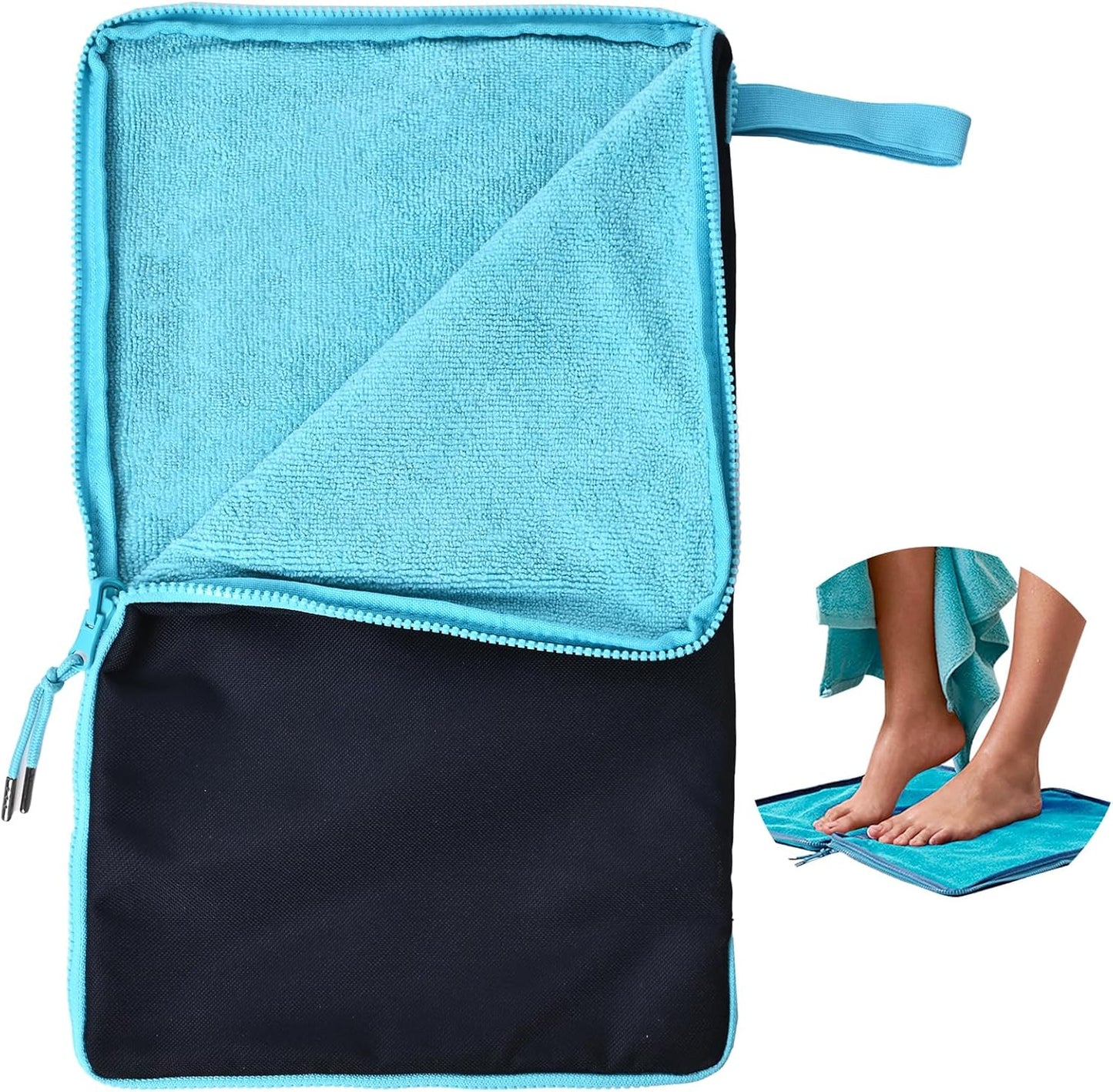 Wet Bag, Wet Dry Bag, Wet bag for swimsuit,Travel, Beach, Pool, Diapers, Dirty Yoga Gym Clothes, Waterproof Embedded Towel Wet Bag(Fleece)-Leakproof Wet Clothes Bag, Beach Travel Essentials