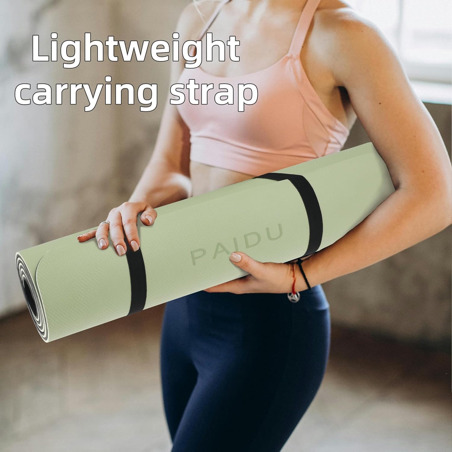 Yoga Mat Non Slip Anti-tear,extra thick-2/5 inch（10MM）High Resiliency Professional POE Yoga Mats for Women Men Kids,72"x24"inch,Workout, Yoga, Pilates and Floor Exercise, with Carrier Strap