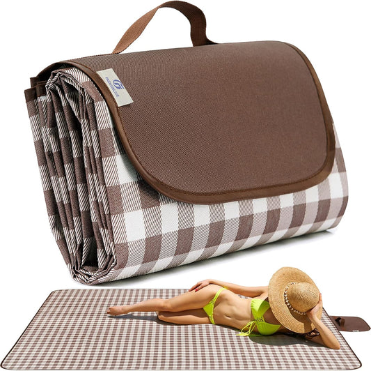 Beach Blanket Extra Large Picnic Blanket Sand Free Waterproof Outdoor Indoor Blanket Lightweight Easy Fold Handy Mat Portable Beach Mat for Camping Hiking Travel Park Grass