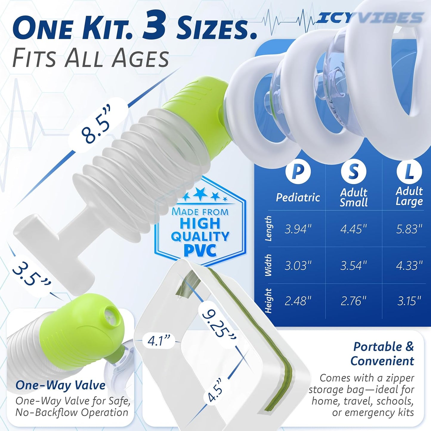 Premium Choking Rescue Device for Kids and Adults – Portable Suction Tool Airway Clear Travel & Home Safety Kit for Emergency Use Includes 3 Sizes for Baby Essential First Aid Anti