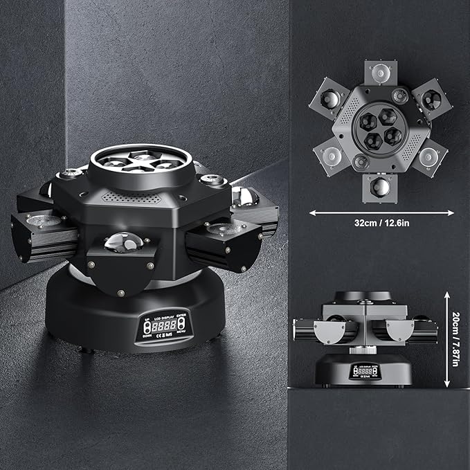 4-Pack Moving Head DJ Lights,150W Party Light with Mixed Lighting Effects, 6 Arms Stage Light Support DMX-512 & Sound Activated, Stage Lights for Party Disco KTV Wedding Club