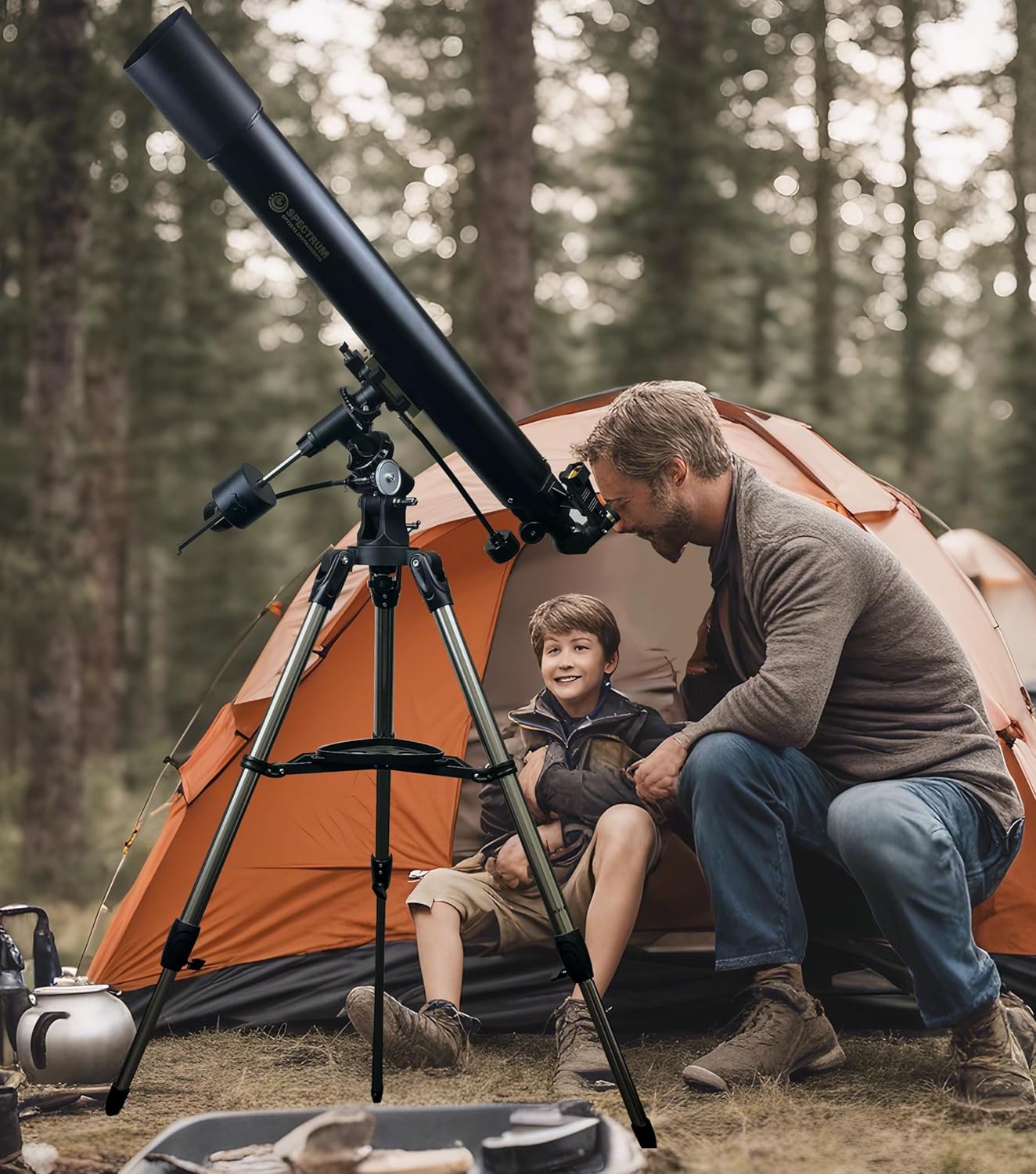 SpectrumOI Telescope for Kids, Telescope for Adults Astronomy Gifts, Telescope for Kids 8-12 - Premium EQ Refractor Telescope 80mm Aperture with Aspherical Eyepiece