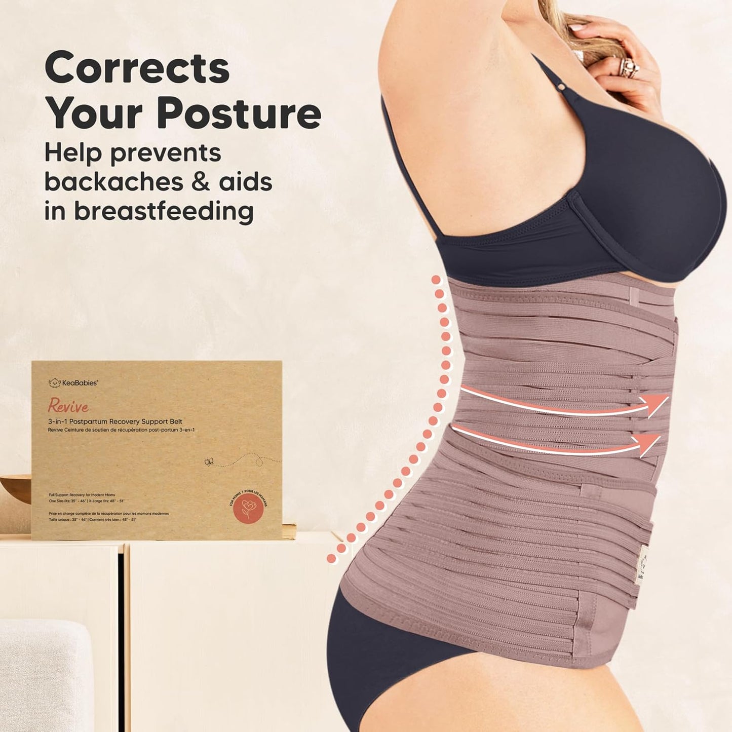 3 in 1 Postpartum Support Recovery Wrap - Belly Band, After Birth Brace, Slimming Girdles, Body Shaper Waist Shapewear, Post Surgery Pregnancy Support Band (Dusty Plum, M/L)