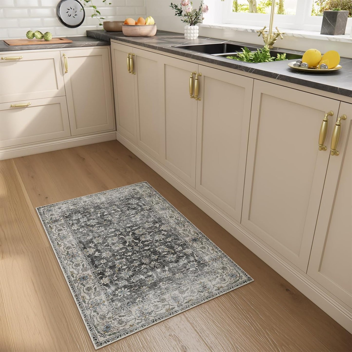 Washable Small Area Rugs for Entryway: Door Mat Indoor Entrance 2x3 Throw Rug Stain Resistant Non-Slip Low Pile Soft Carpets for Kitchen Front Door Indoor Entrance Entry Bedroom