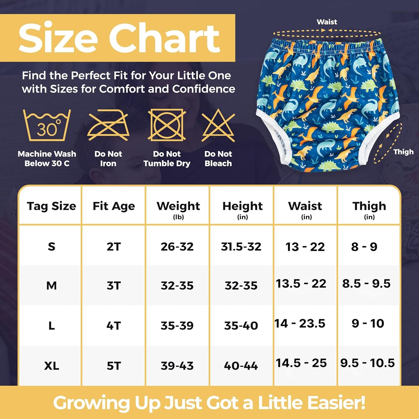 Waterproof Plastic Underwear for Potty Training, 6-Pack - Super-Soft Cloth Diaper Covers with Ultra-Thin TPU Inner Layer to Prevent Leaks - Reusable - Multicolor Prints