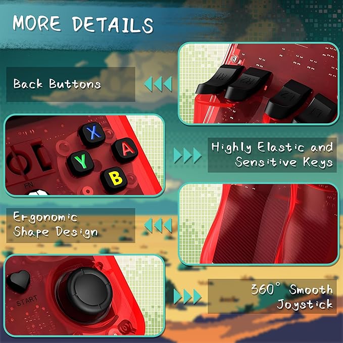 R36MAX Handheld Game Console, 40000+ Games Retro Gaming Console, 256GB TF Card Mini Retro Video Console, 4000mAh Rechargeable 4.0" IPS HD Screen Portable Pocket Arcade (Transparent Red)