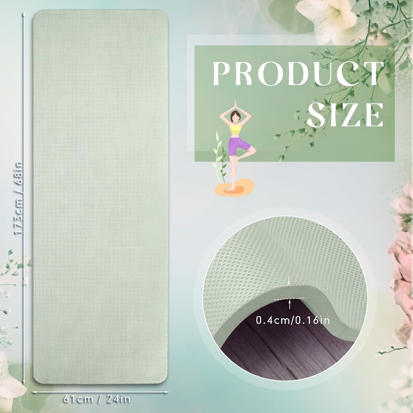 Timgle 6 Pack Yoga Mats Bulk Non Slip Exercise Yoga Mat Thick Anti Slip Tear Resistant Sports Gym for Fitness Stretching Home Workout and Studio