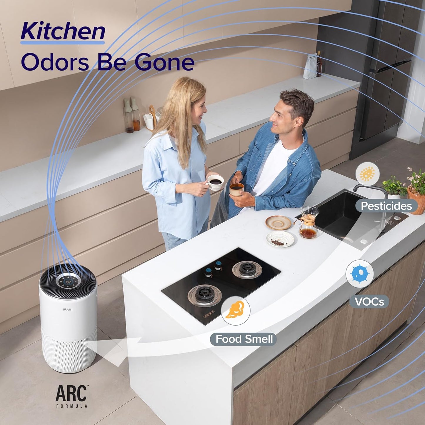 LEVOIT Air Purifiers for Home Large Room Up to 1733 Ft² With HEPA Sleep Mode, AHAM VERIFIDE, Auto Mode, Air Quality Monitor, Smart WiFi, 3-in-1 Filter For Pet Allergy, Smoke, Dust, Core 400S-P, White