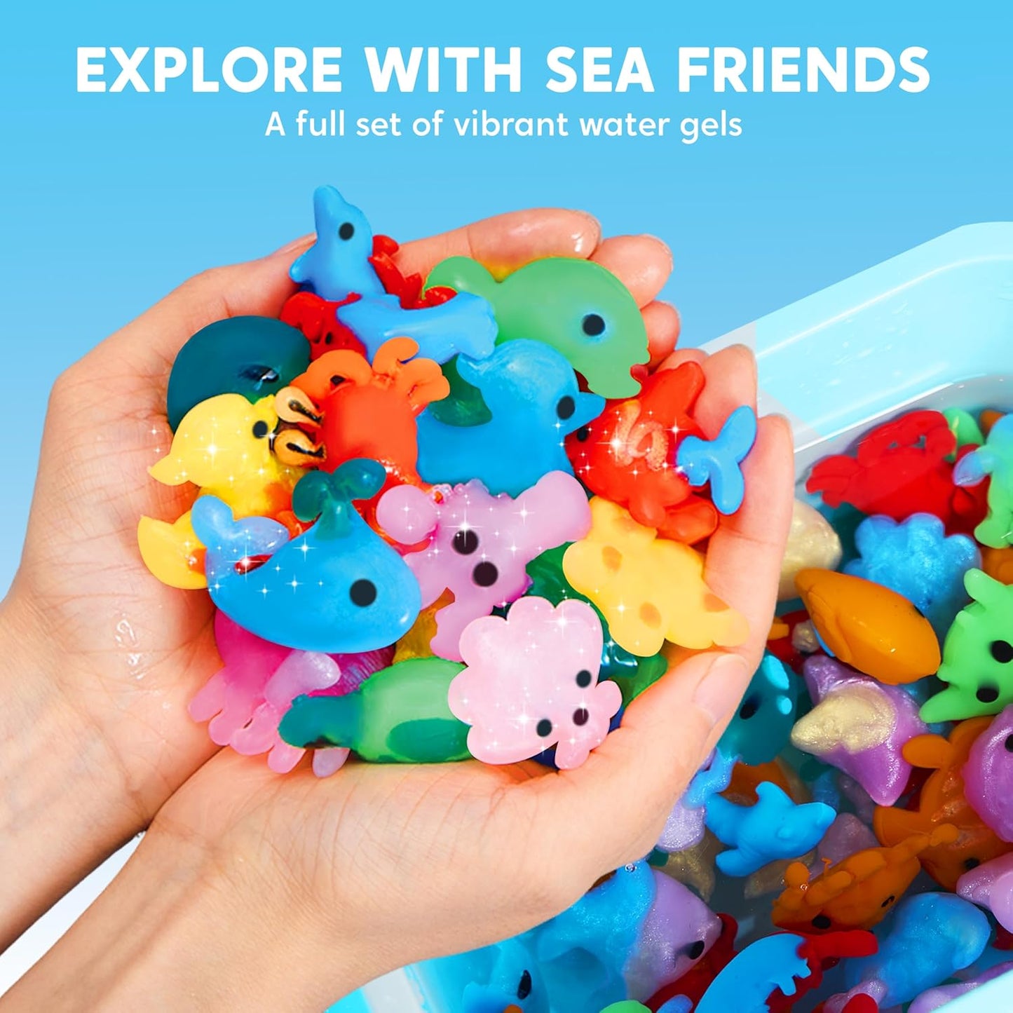 Klever Kits Water Gel Kit, Magic Fairy Water Gel Toy Kit with 10 Gels, 12 Molds, Preserving Bottle for Presents, Party Favors, Birthday Gifts, Arts & Crafts DIY STEM Kits for Kids