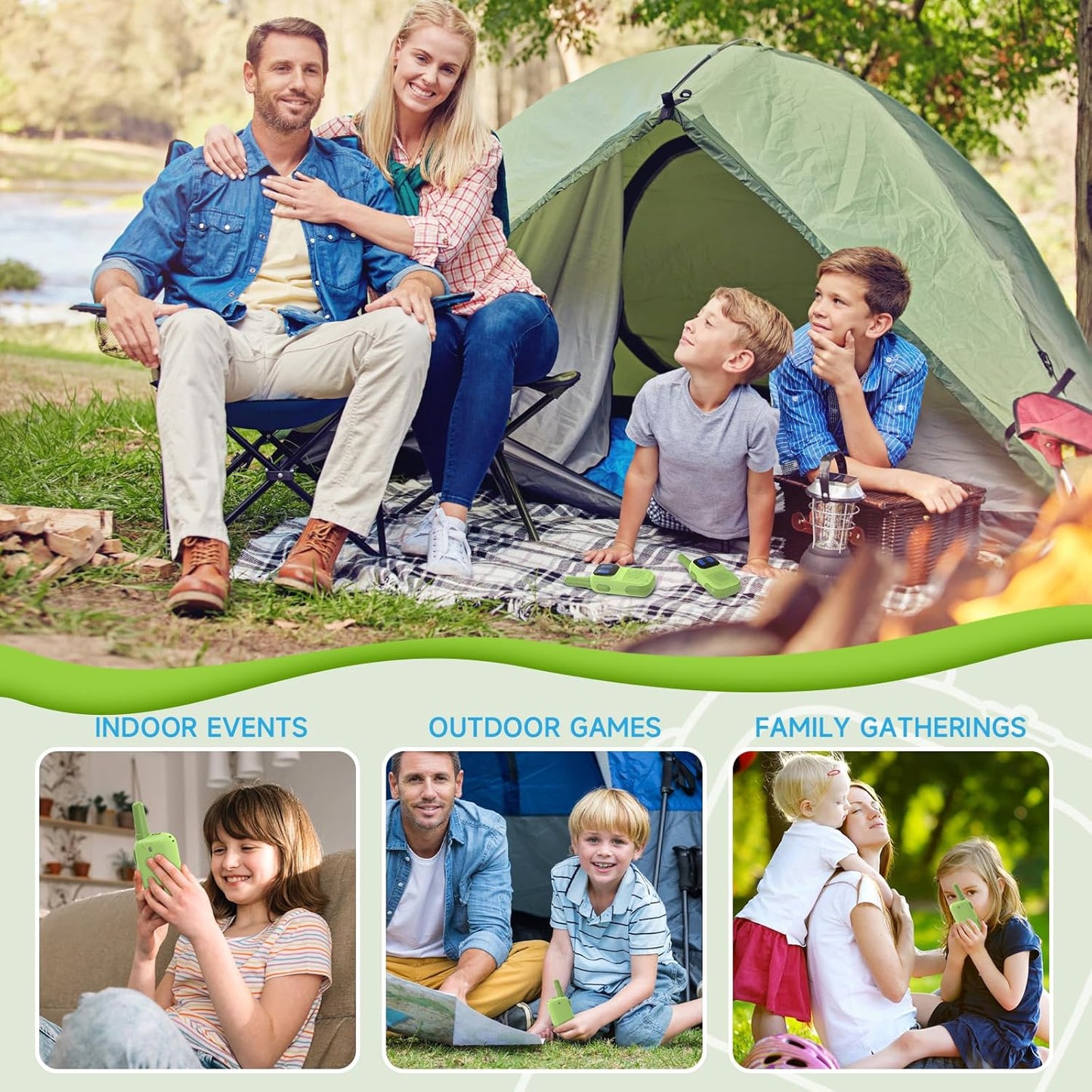 Toys for 3-12 Year Old Girls Boys, Walkie-Talkies for Kids 2 Pack 1000FT Long Range with 2 Channels, Handheld Kids Walky Talky Educational Electronic Outdoor Toys for Outside Camping Hiking