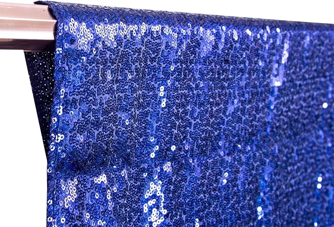 Sequin Backdrop Curtain,Glitter Non-Transparent Sequin Photography Background Backdrop Curtain for Birthday Party Wedding Festival Ceremony 6FTx8FT (Navy Blue)