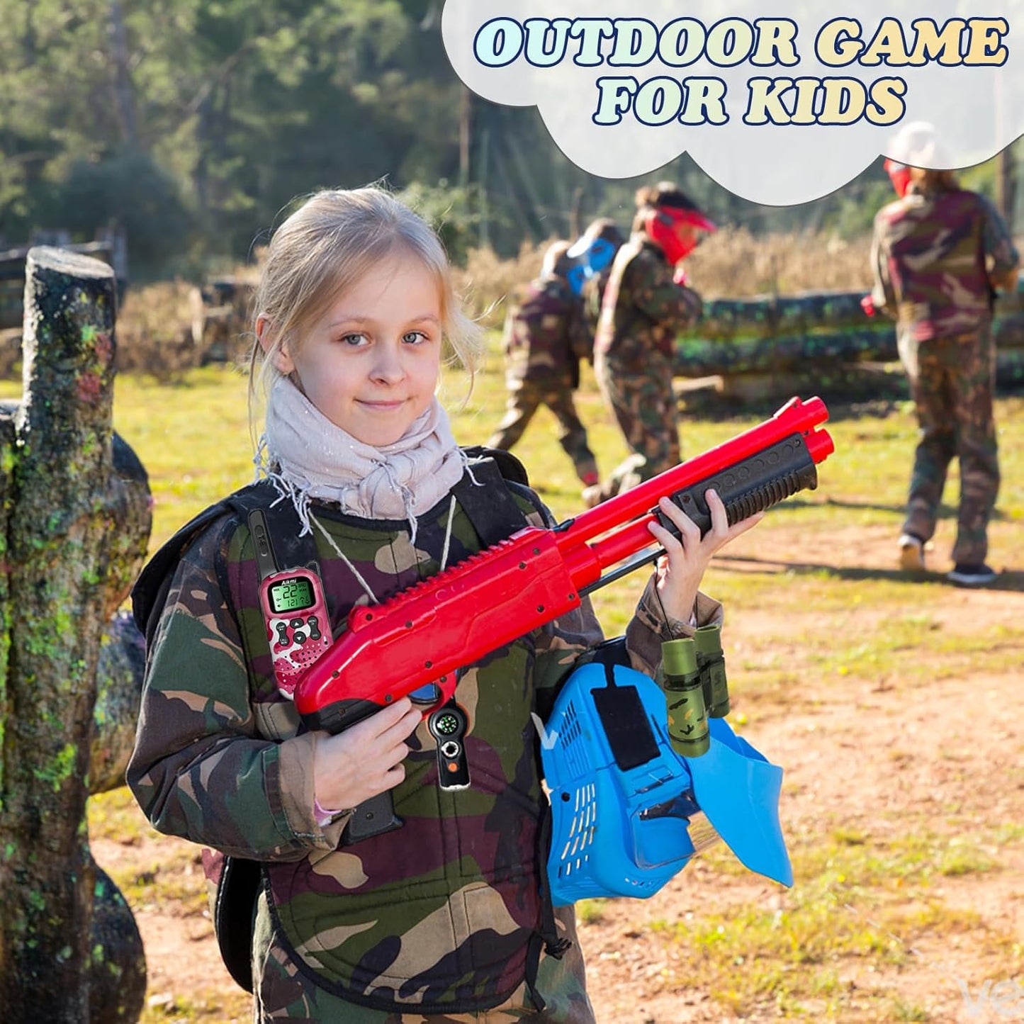 Walkie Talkies for Kids Toys Boys Gifts Aged 5+ Long Range 2 Way Radio for Camping Hunting Hiking Outdoor Game 6 7 8 9 10 Year Old Birthday Present for Kids