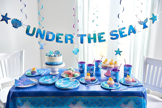 American Greetings Mermaid Party Supplies, Plastic Table Covers (3-Count)