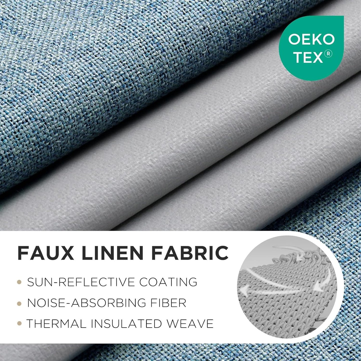 Joydeco Blackout Curtains 95 Inches Long 2 Panels Burg, Room Darkening Curtains for Bedroom, 100% Black Out Textured Thermal Drapes Privacy Protection 2 Panels Set(W52 x L95 Inch, Sky Blue)