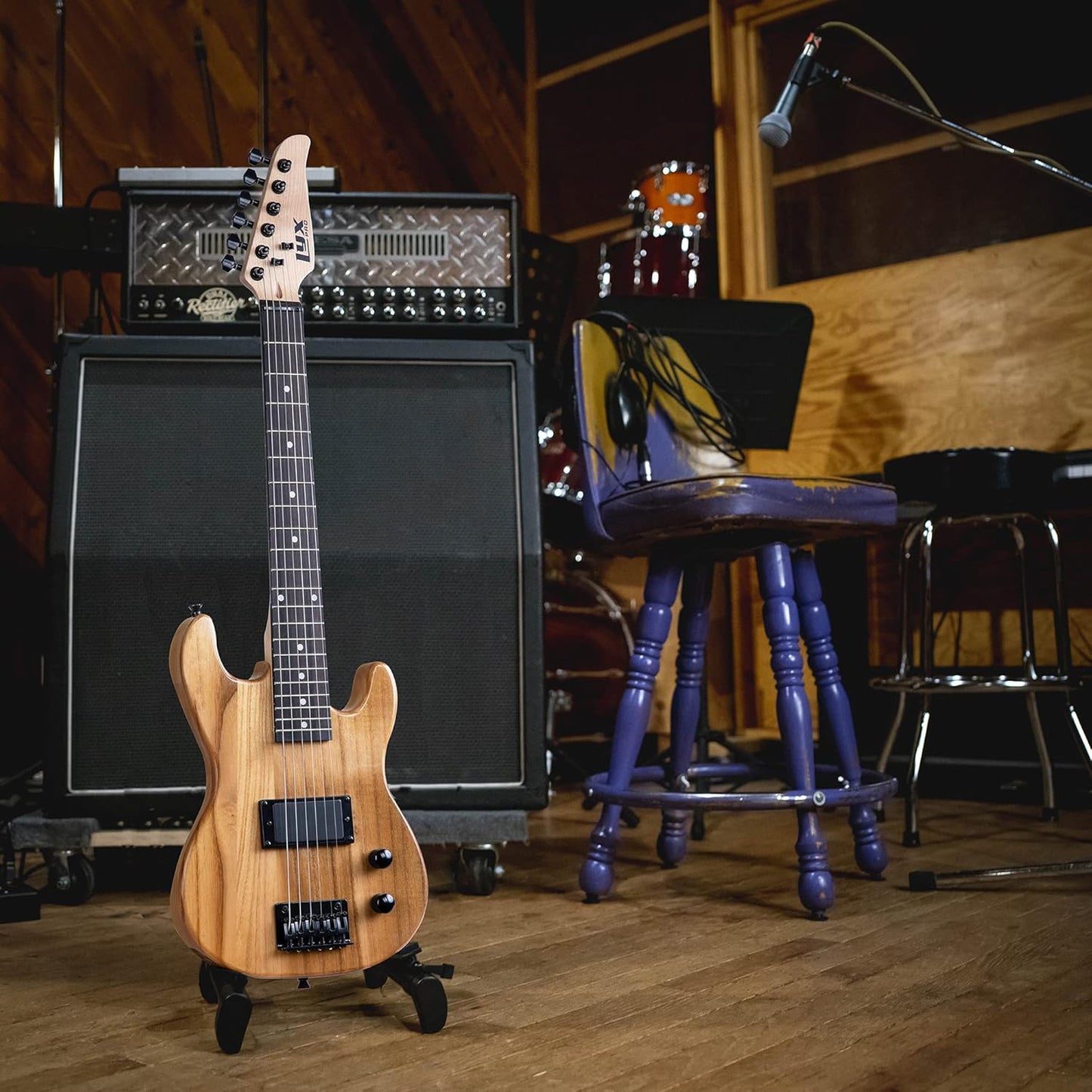 LyxPro 30 Inch Electric Guitar and Starter Kit for Kids with 3/4 Size Beginner’s Guitar, Amp, Six Strings, Picks, Shoulder Strap, Digital Clip On Tuner, Guitar Cable and Soft Case Gig Bag - Natural