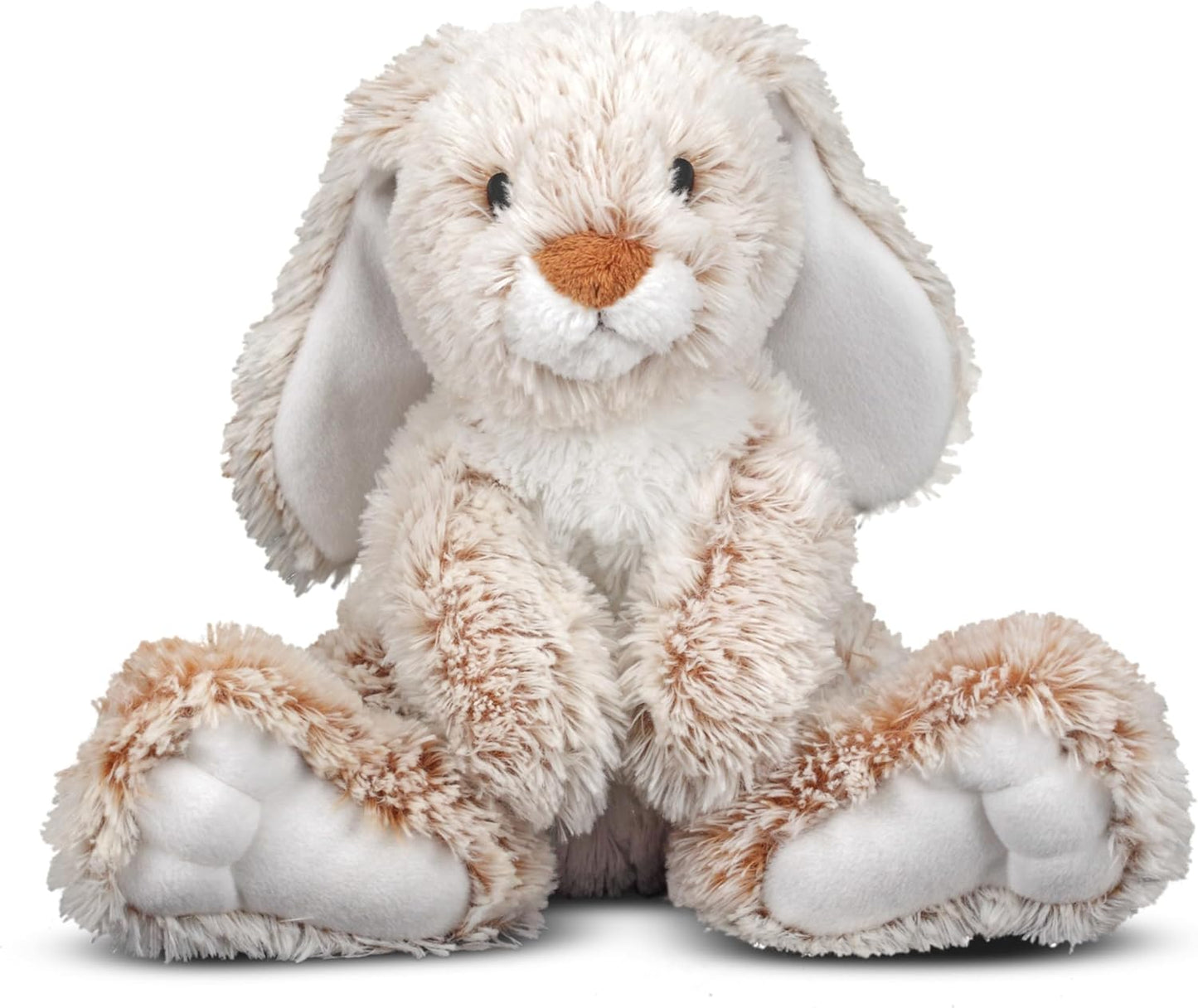 Melissa & Doug Burrow Bunny Stuffed Animal Plushie with Big Feet, Floppy Ears & Fluffy Tail, Adorable Pretend Play Toddler Toys for Girls & Boys 3+