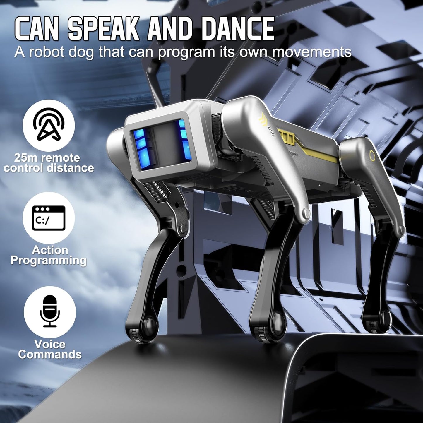 Robot Dog, AI Dog, AI Smart Pet, Will Dance and Kungfu, Voice/App/Remote Control, Support Action Programming, AI Robot Ideal Gift for Adults/Kids