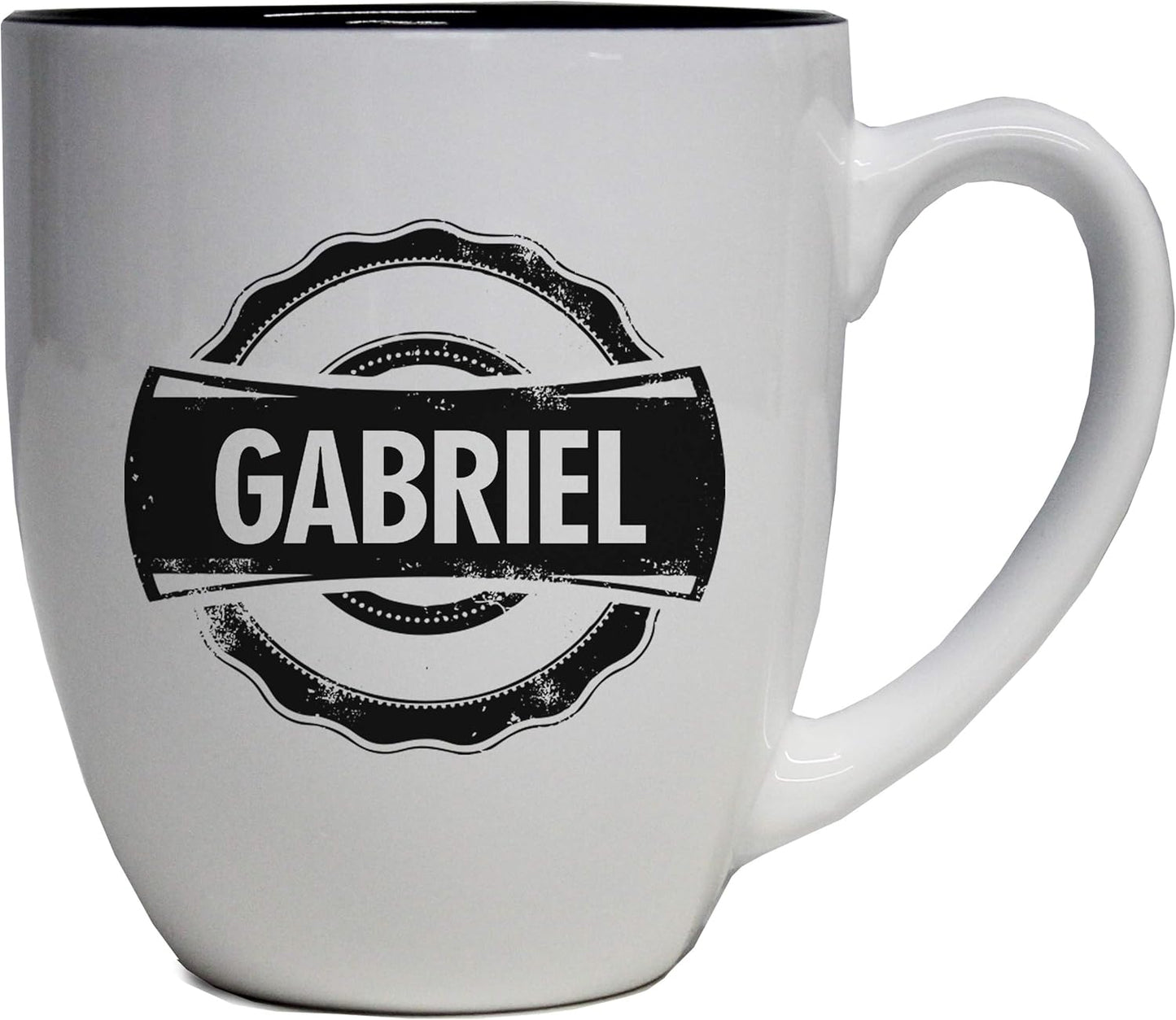 My Personal Memories Custom Monogrammed Coffee Latte Mug and Tea Cup - Personalized and Engraved (White)