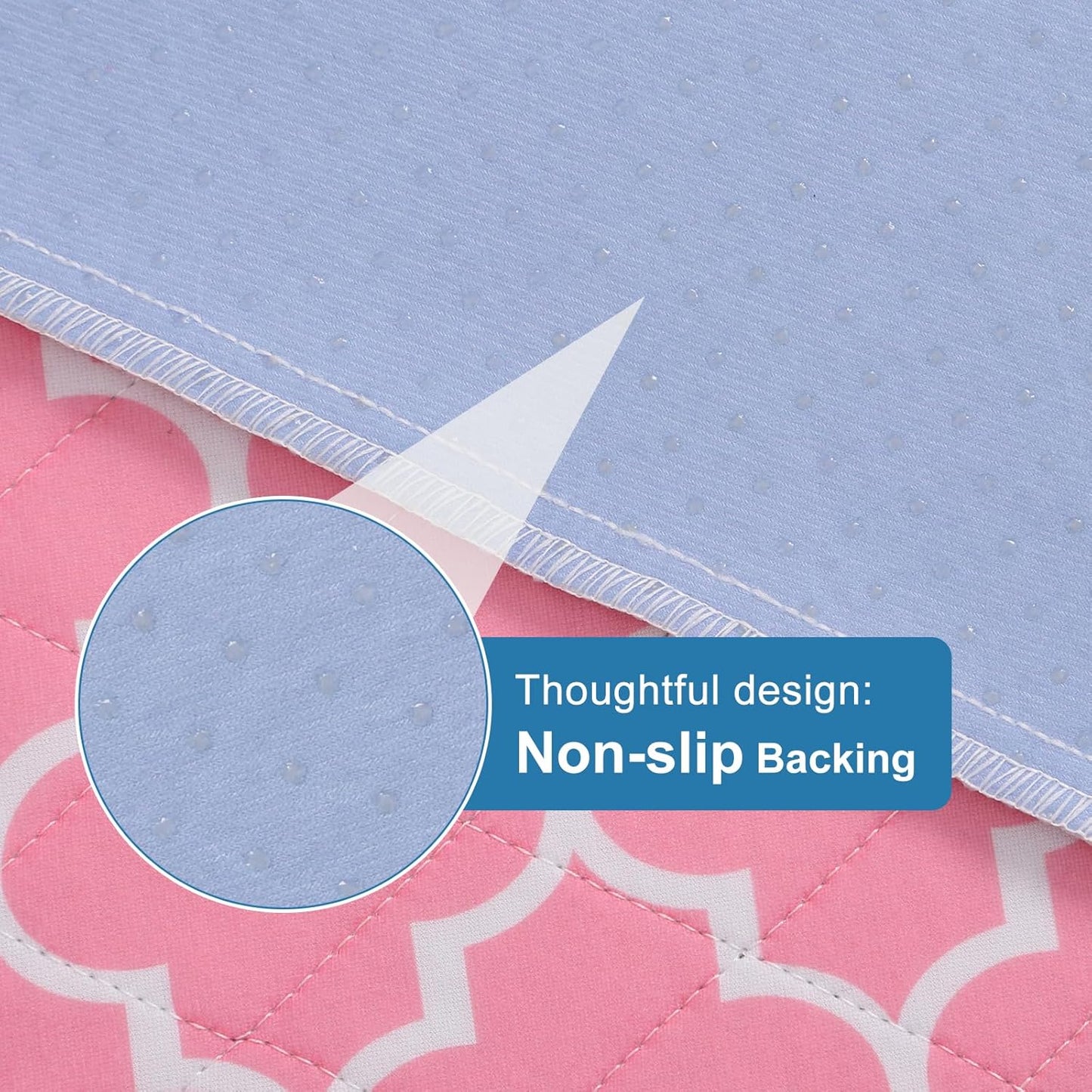 OUTCREATOR® Washable Bed Pads 34" x 56" (Pack of 2), Incontinence Mattress Protector, Anti-Slip Waterproof Underpads for Adults Kids Elderly Pets, Absorbency & Reusable Bedwetting Pads (Pink)