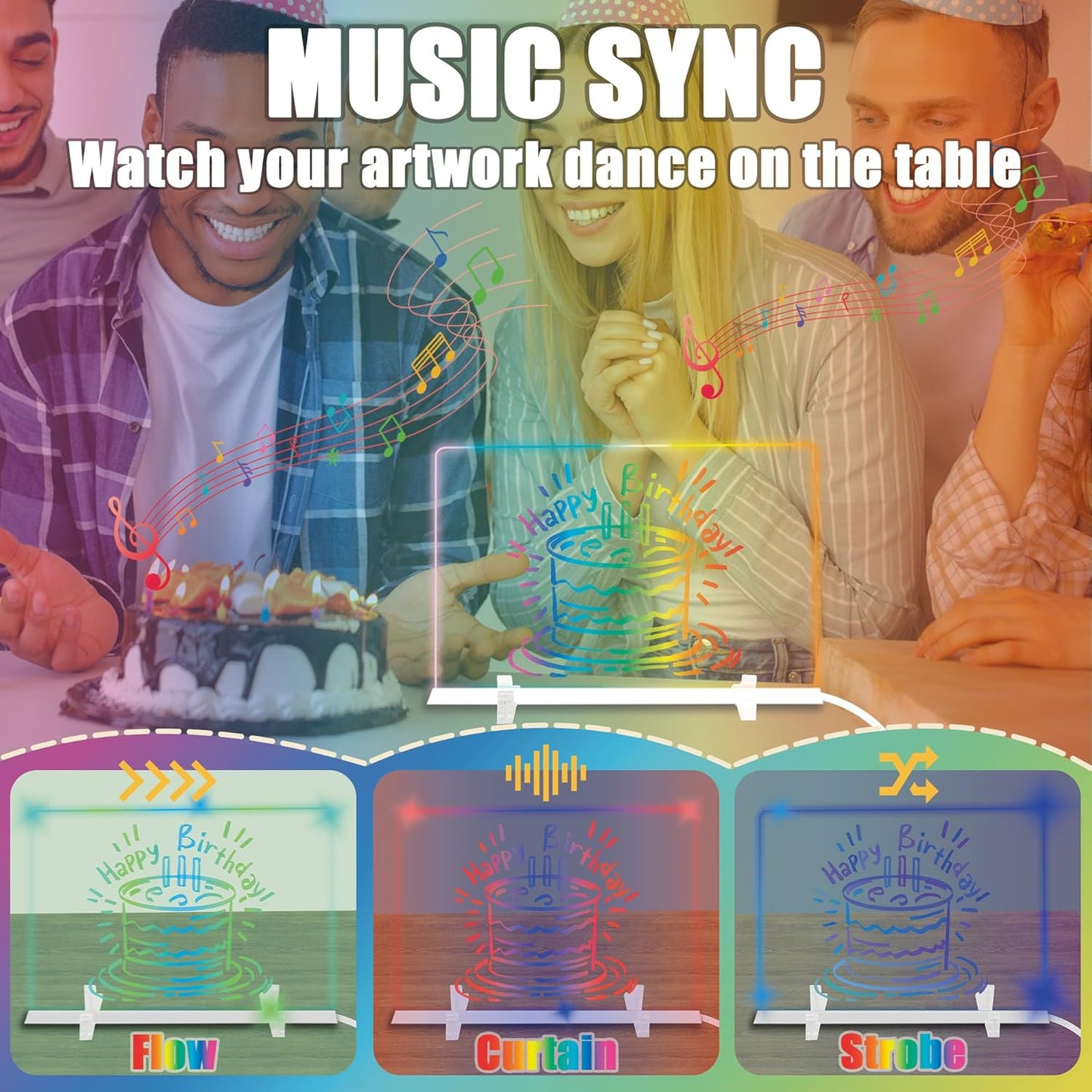 LED Note Board with Colors, Glass Led Drawing Board with 12 Colors & 320 Dynamic Effects, Light Up Drawing Board with 12 Pens, Cleaning Cloth & Gloves, 11.81’’X7.87’’