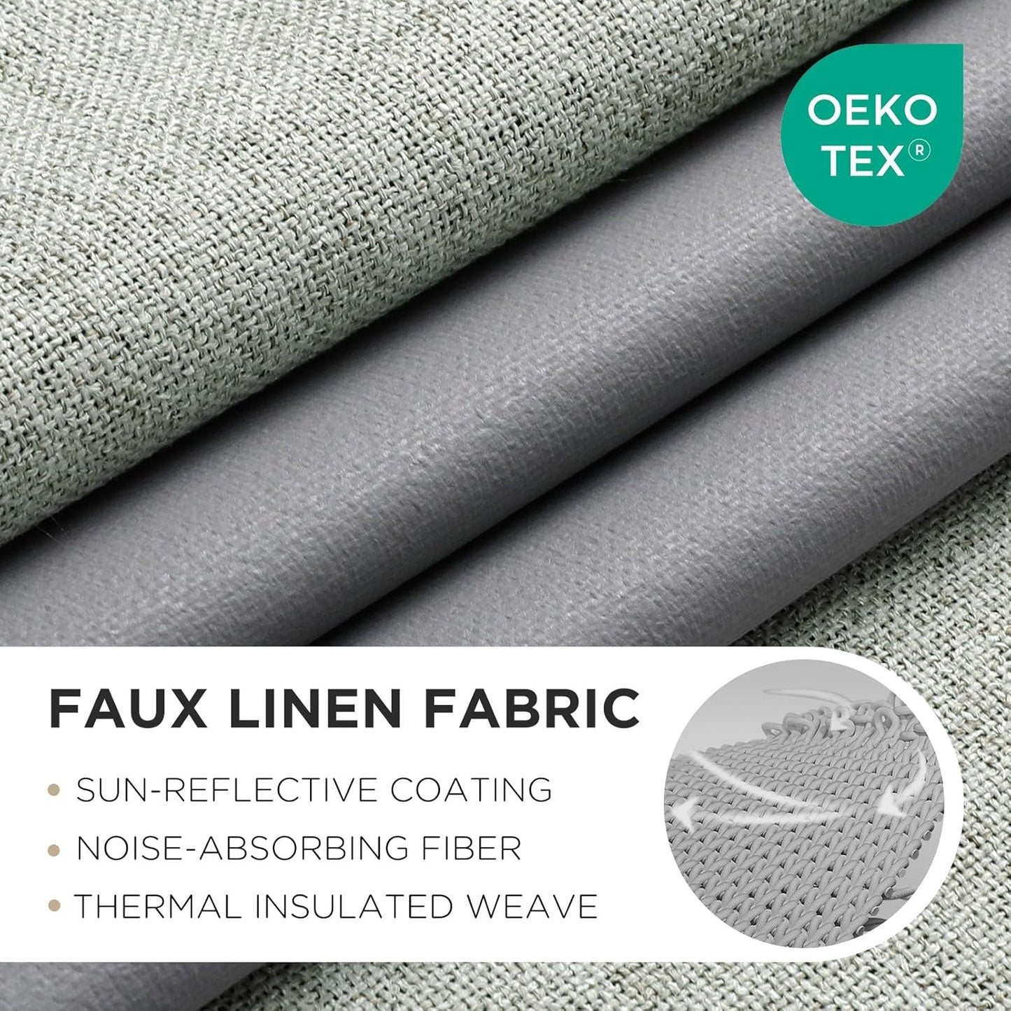 Joydeco Sage Green Blackout Curtains 120 Inches Long, Extra Long Curtains 120 Inch Length 1 Panel for Bedroom, Thermal Insulated Linen Black Out Curtains with Grommets(100x120, Sage Green)