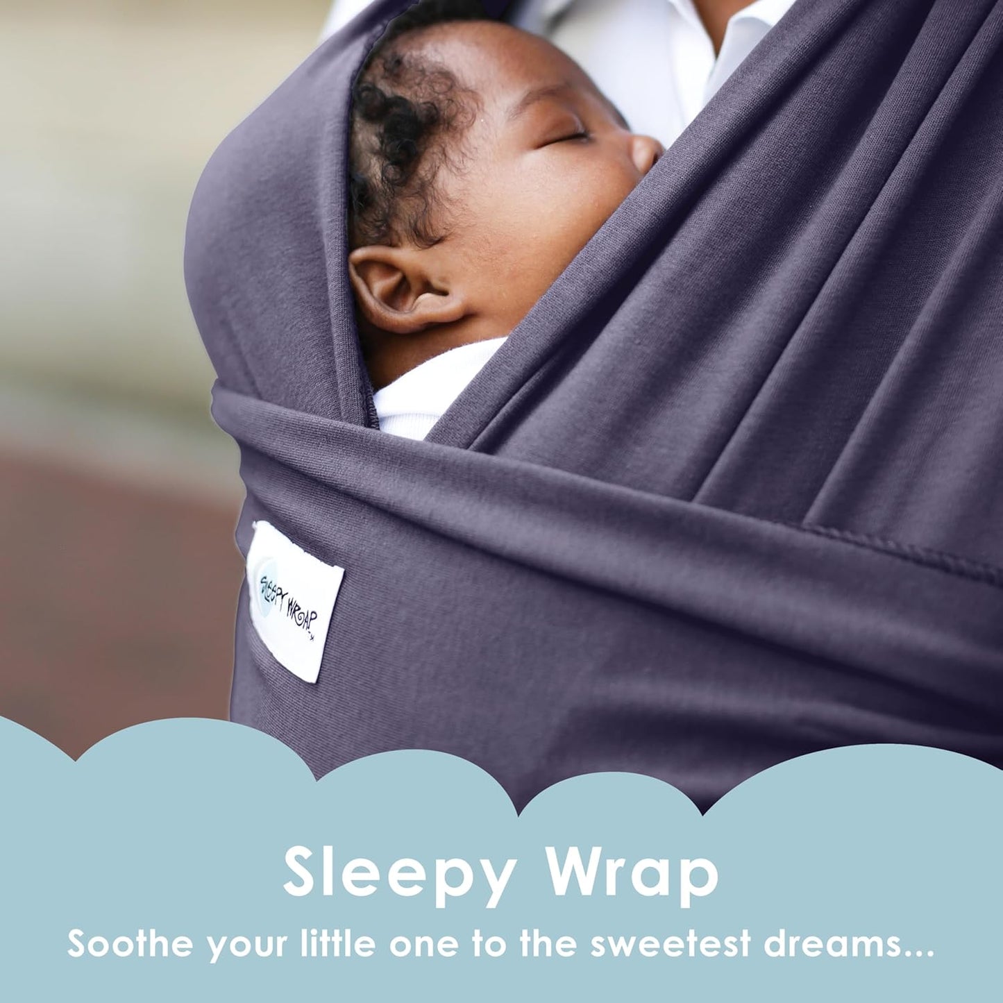 Sleepy Wrap Stretchy Ergonomic Baby Carrier Sling for Newborns to Toddlers - Hands-Free Lightweight Baby Wrap 7-35 lbs (Navy Blue)