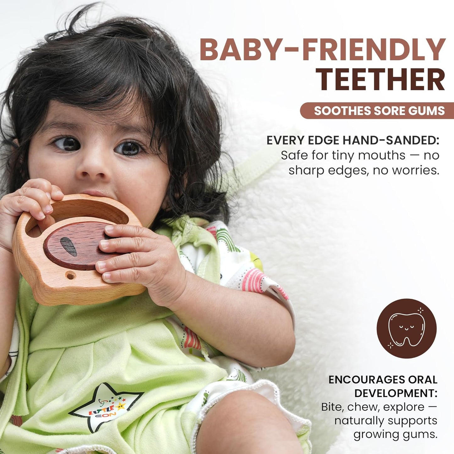 100% Wooden Baby Toy | No Paint, No Plastic | Eco-Friendly Rattle for 0–6 Months