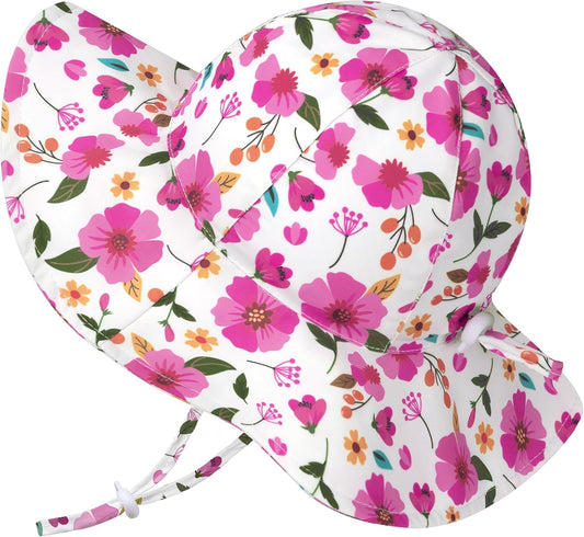 Baby Sun Hat Toddler Girl Beach Hat Adjustable Outdoor Summer Hat UPF 50+ Sun Protection Wide Brim Infant Kids