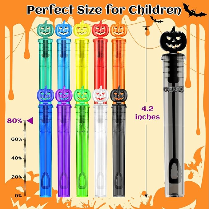 Shemira 500PCS Halloween Bubble Wands, Mini Bubbles Party Favors for Kids, Halloween Party Favors, Halloween Goodie Bag Stuffers, Classroom Prizes Gifts for Kids, Halloweens Trick or Treat Toys Bulk