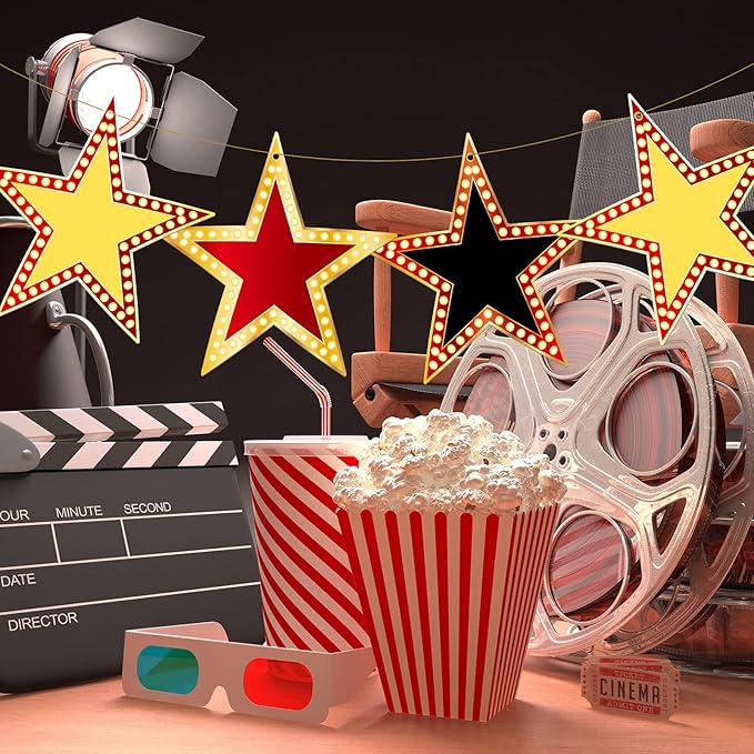 Geosar 150 Pcs Movie Star Cardboard Red Carpet Awards Night Cutouts Confetti Cutouts for Bulletin Board Movie Party Decoration Supply Wall (6 Inch)