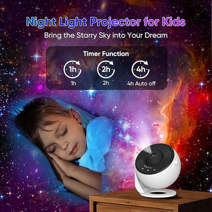 Galaxy Projector for Bedroom,13 in 1 Star Projector with Timer and 3 Button Control 360° Rotating Planetarium Ceiling Night Light Projector for Kids,Adult,Gifts,Ceiling,Bedroom Room Decor