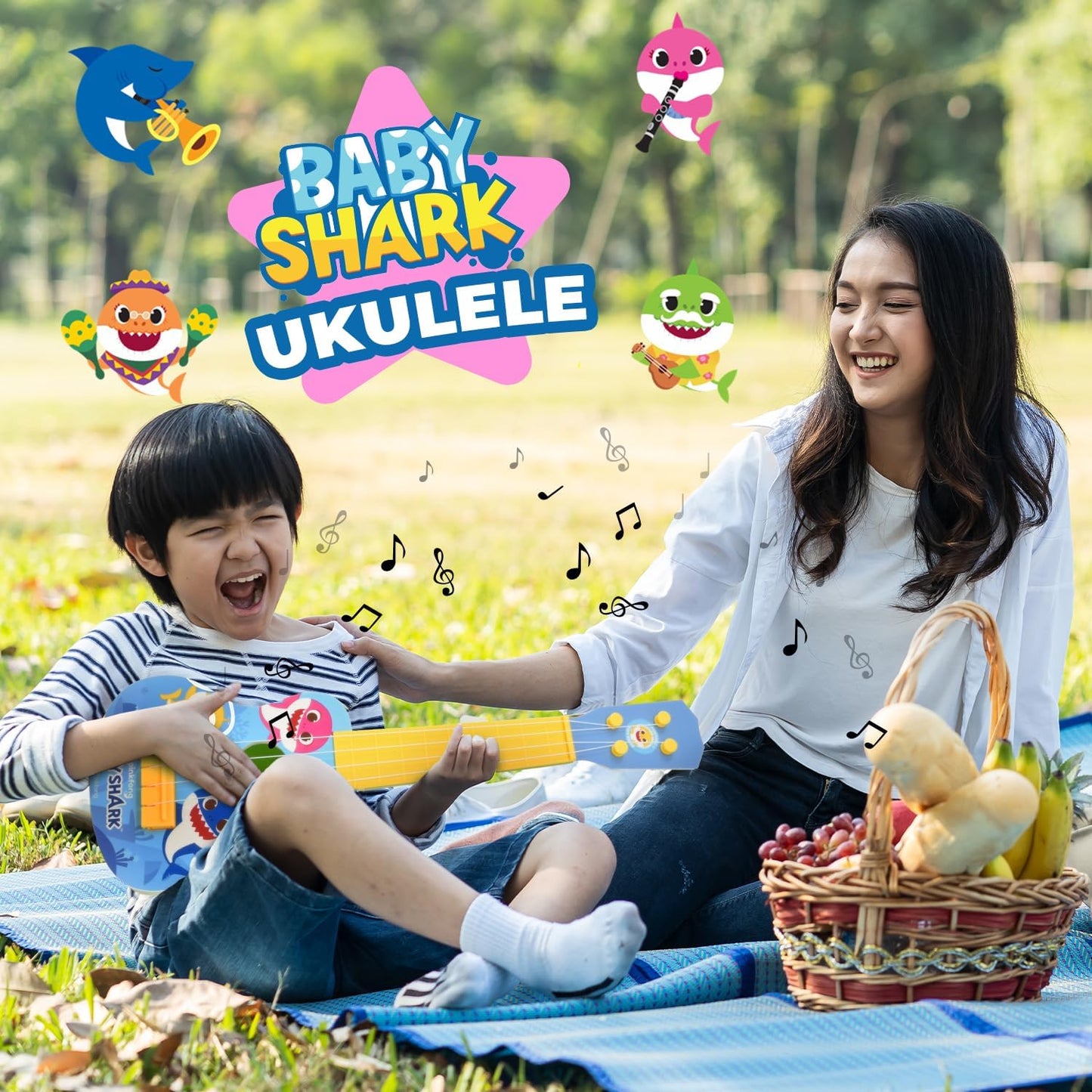 Baby Shark Kids Ukulele Musical Toys for Toddlers Party Guitar Ukulele Gift Play Instrument for Kids Boys Girls My First Musical Toy for Children