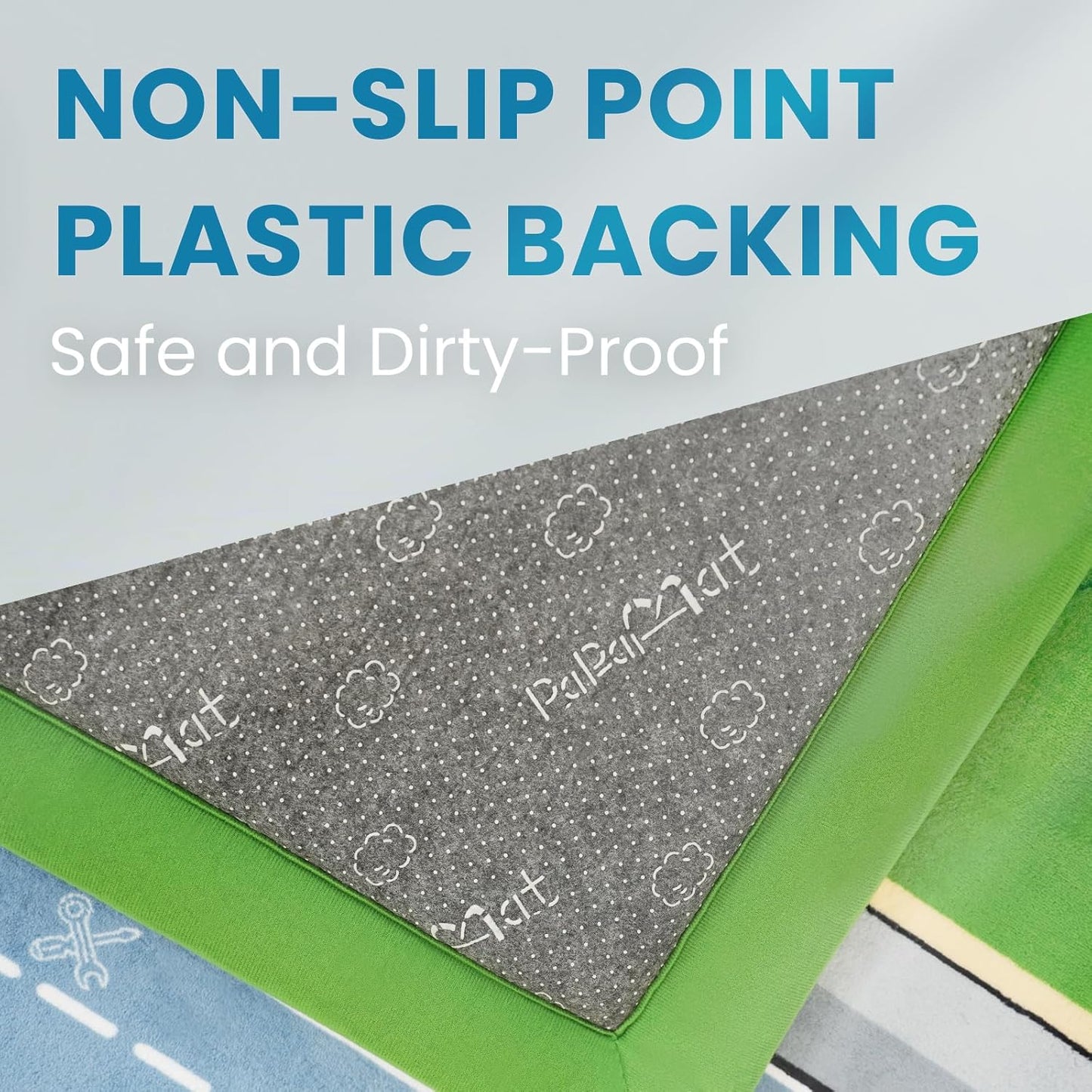 Race Track Playmat Rug, 1.3" Toddler Safety Elasti-Foam Playmat 59"×79" Fun and Education Large Floor Mat for Crawling Activity Race Car Track Play Mat for Boys & Girls