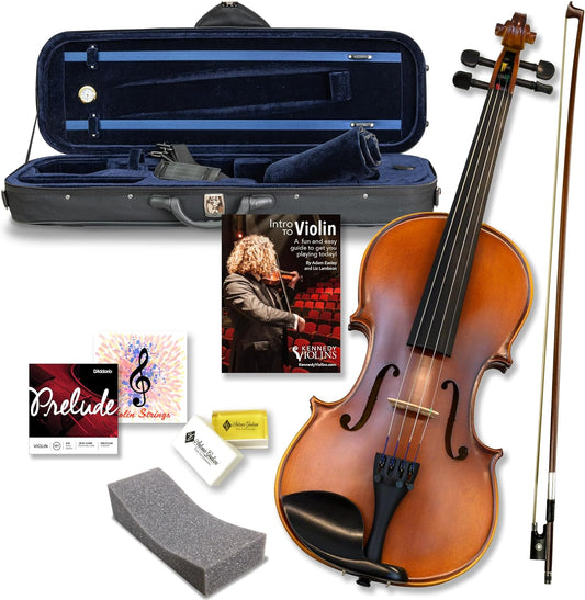 Bunnel Premier Violin Outfit 1/8 Size - Carrying Case and Accessories Included — Solid Maple Wood and Ebony Fittings By Kennedy Violins