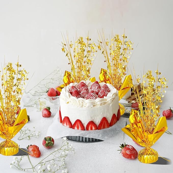 12 Pack Metallic Foil Spray Centerpiece Star Table Decoration Burst Table Centerpieces for Birthday Wedding Anniversary Graduation Holiday Party Supplies Decor, Gold