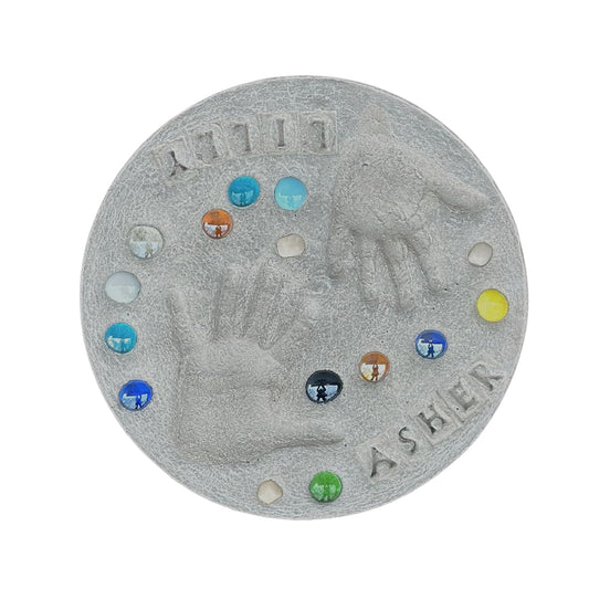 Large DIY Stepping Stone Kit, Handprint Stepping Stone, Mother's Day Gift, Footprint Stepping Stone (12 inch)