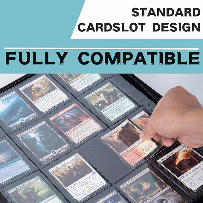 1000+ Pockets Trading Card Binder, 16-Pocket Card Ablum Compatible with MTG,Sports Cards & Other Standard Size Trading Cards (LIGHT BLUE)