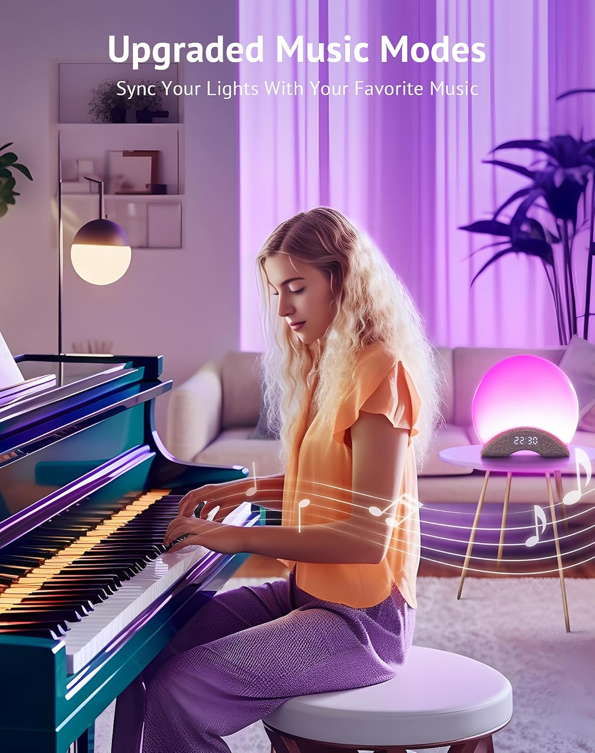 LaView Smart White Noise Machine,App Control Sleep Sound Machine Night Light 25 Relaxing Sounds and 8 Rhythm Modes,Sunrise Wake Up Light,Smart Alarm Clock for Kid/Adult, Ideal for Gift