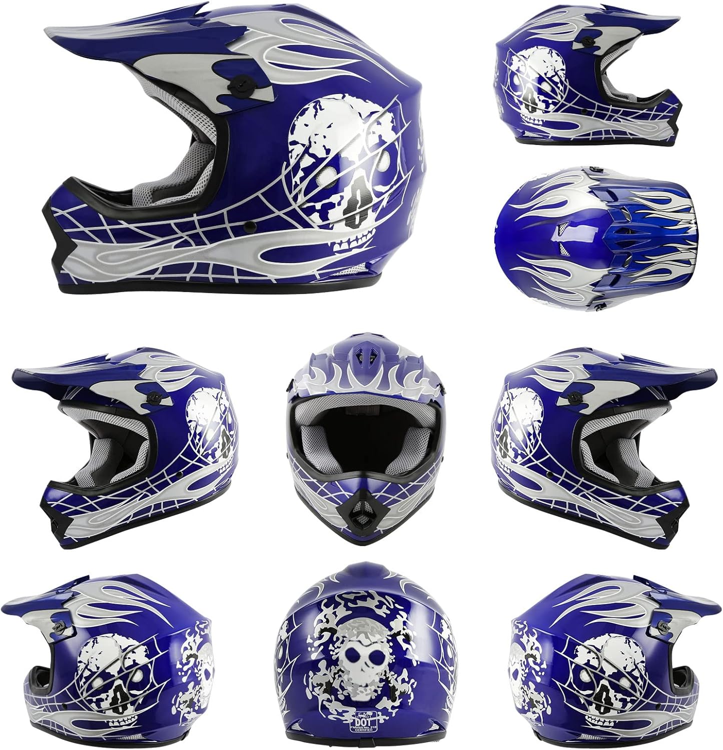 TCMT Dot Youth & Kids Motorcycle Off-Road Helmet Full Face Motocross Street Dirt Bike Mountain Bike BMX MX ATV Helmet+Goggles+Gloves New