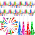 160 Pcs Party Blowers Set Includes 100 Pcs Glitter Fringed Noise Maker and 60 Pcs Colorful Blowouts Horns Whistle for Sporting Events Birthday New Year Noisemakers Party Favors