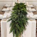 Alupssuc 9FT Christmas Garland, Cedar Garland -Real Touch Artificial Greenery Cypress Pine Garland for Mantle Table Railing Fireplace Indoor & Outdoor Christmas Decoration