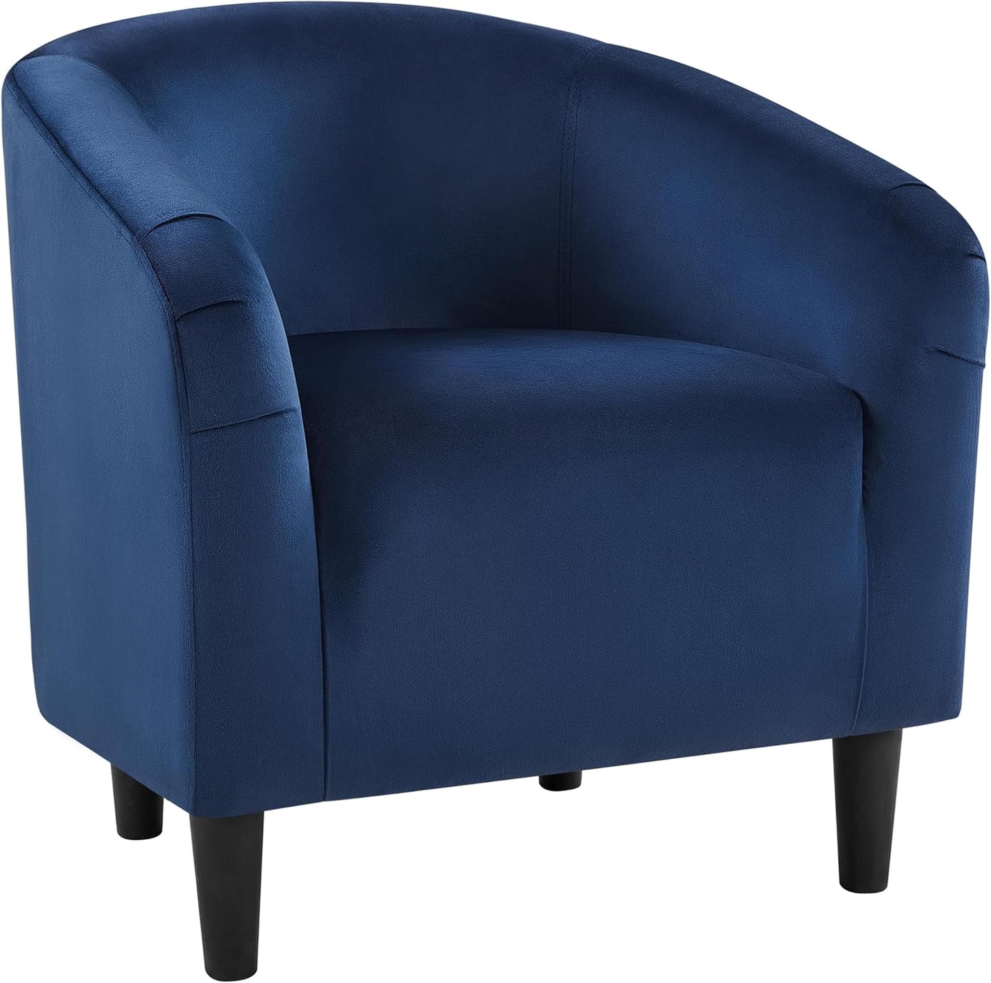 Yaheetech Velvet Club Chair, Modern Tufted Accent Chair with Armrest, Upholstered Barrel Chair with Solid Legs for Living Room/Bedroom/Study/Waiting Room, Navy Blue