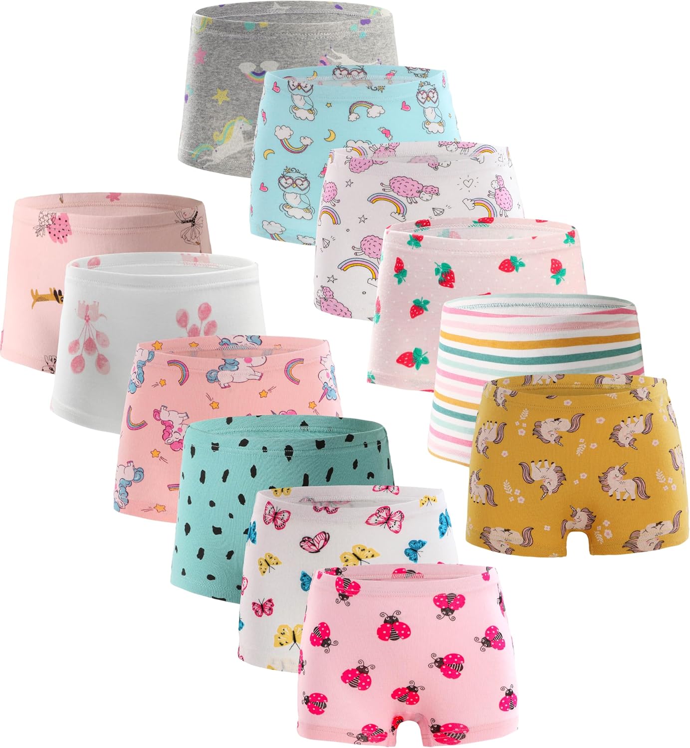 Sladatona Soft Girls Boyshort Panties Cotton Briefs Kids Underwear