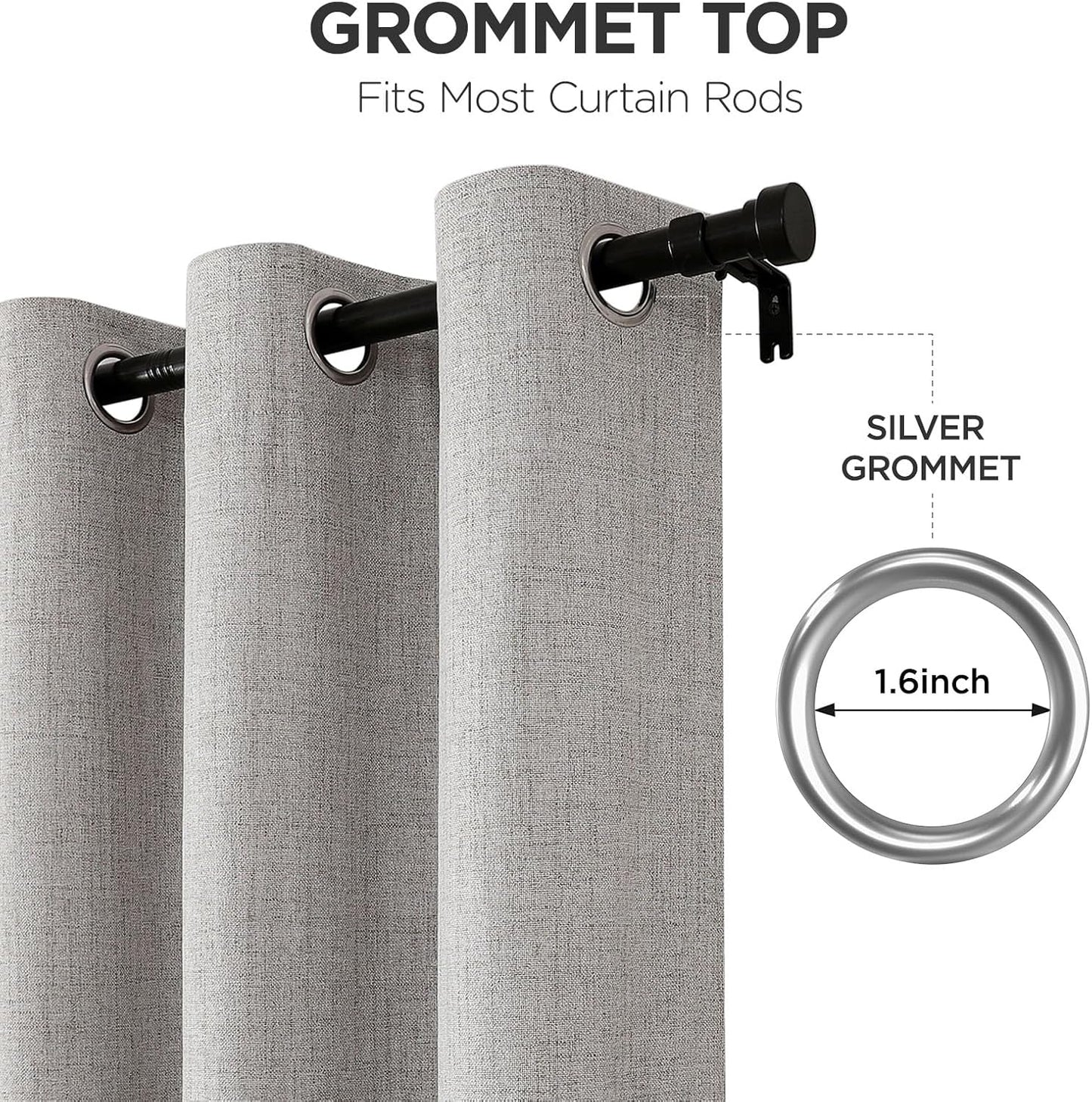 Joydeco Blackout Curtains 96 Inches Long, Light Blocking Curtains for Bedroom 2 Panels with Grommets, Thermal Insulated, Noise Reducing Room Darkening Drapes Privacy Protection for Living Room Window