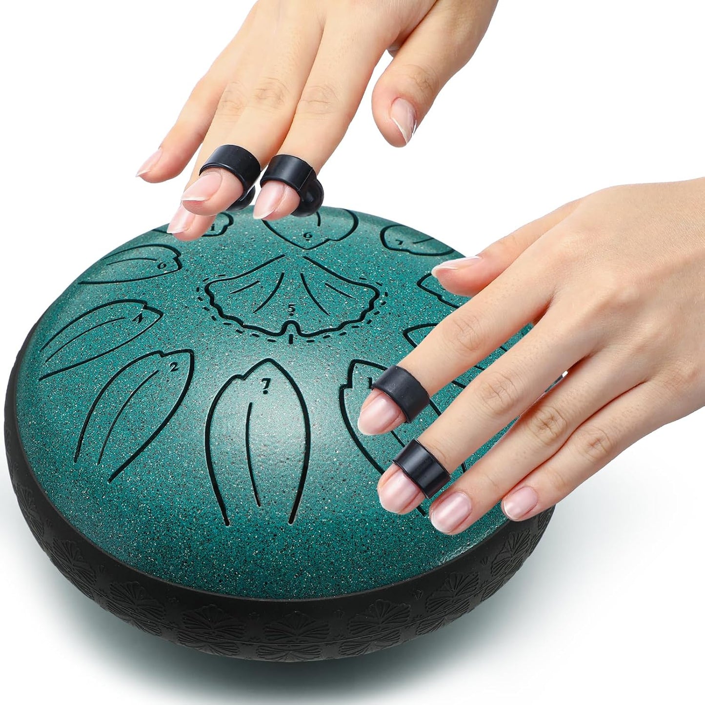 Steel Tongue Drum Percussion, 6 Inch 11 Notes Musical Instruments, Music Gifts for Family Friends (Malachite)