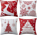 NANAN Christmas Pillow Covers 18x18 Inch Set of 4 Decorative Farmhouse Throw Pillow Covers Holiday Rustic Pillow Cases for Sofa Couch Home Decor Christmas Decorations Xmas Cushion Covers