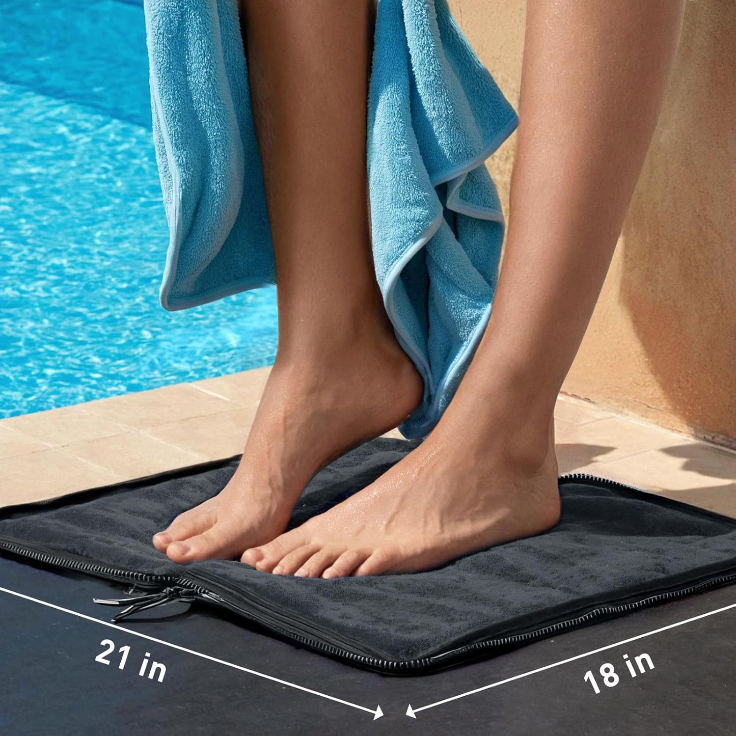 Wet Bag, Wet Dry Bag, Wet bag for swimsuit,Travel, Beach, Pool, Diapers, Dirty Yoga Gym Clothes, Waterproof Embedded Towel Wet Bag(Fleece)-Leakproof Wet Clothes Bag, Beach Travel Essentials